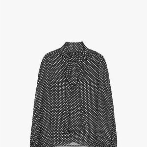 Zara Black and White Polka Dot Blouse